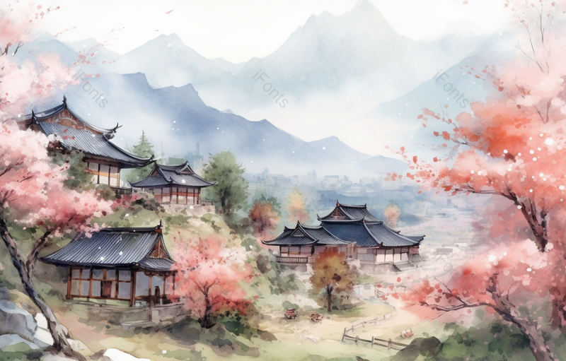 江南的春天水墨画,插画/手绘图,插画/手绘图库,插画/手绘图下载,插画/手绘